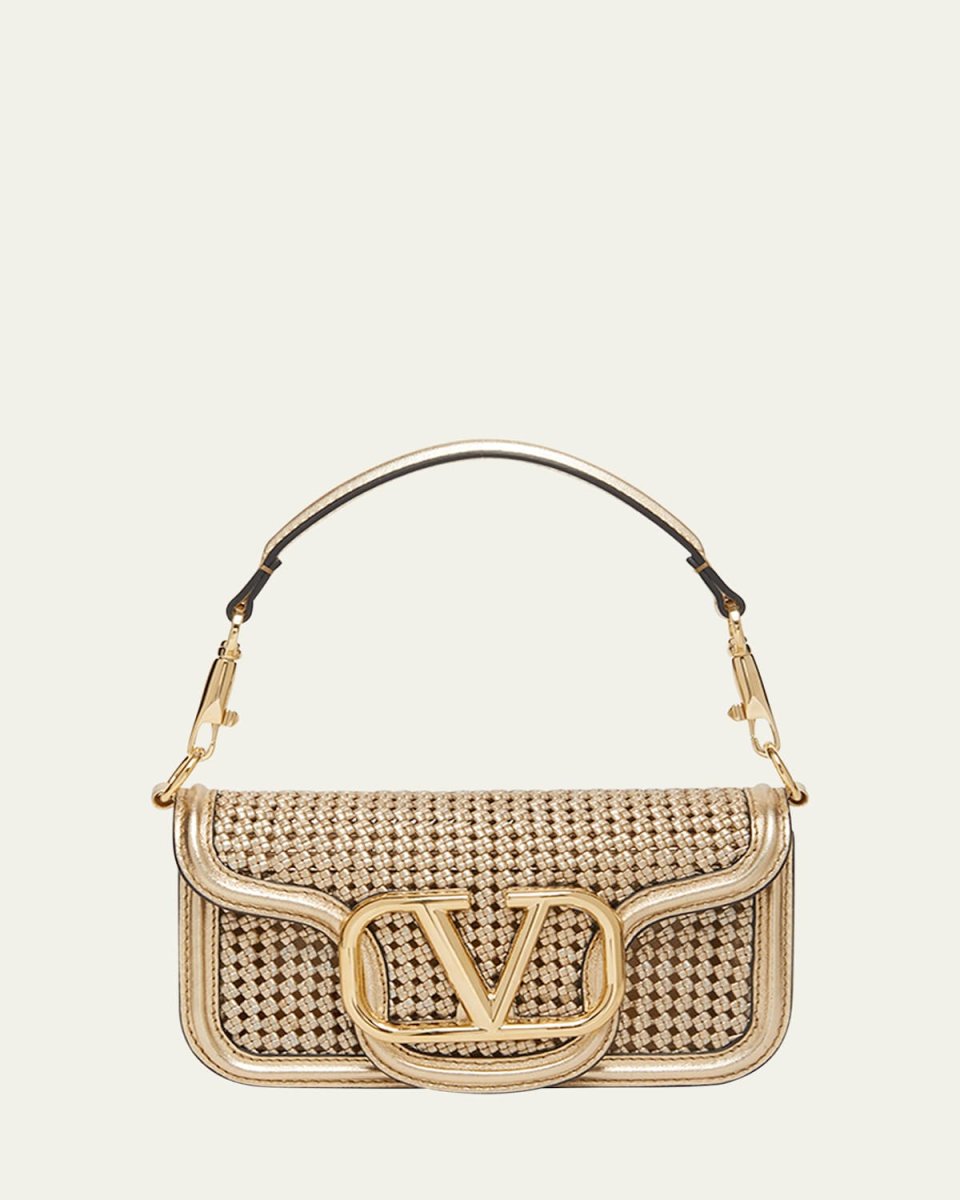 Loco Small Woven Metallic Shoulder Bag